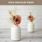 Metal Bottle Flower Vase, Black Crackled, Set of 2 - 6.2'' - Behoma