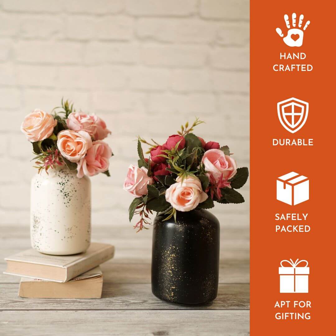 Metal Bottle Flower Vase Set, Spotted - Behoma