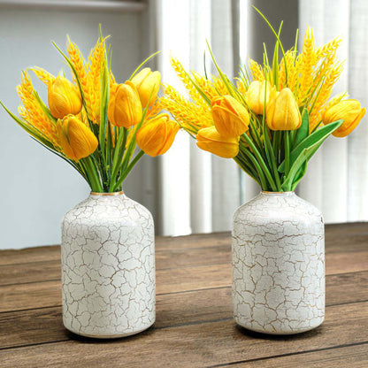 Metal Bottle Flower Vase, Off white  - Behoma