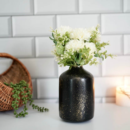 Metal Bud Bottle Flower Vase, Black - Behoma