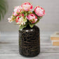 Metal Bud Bottle Flower Vase, Black Crackled, 6.2'' - Behoma