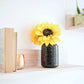 Metal Bud Bottle Flower Vase, Black Crackled, 6.2'' - Behoma