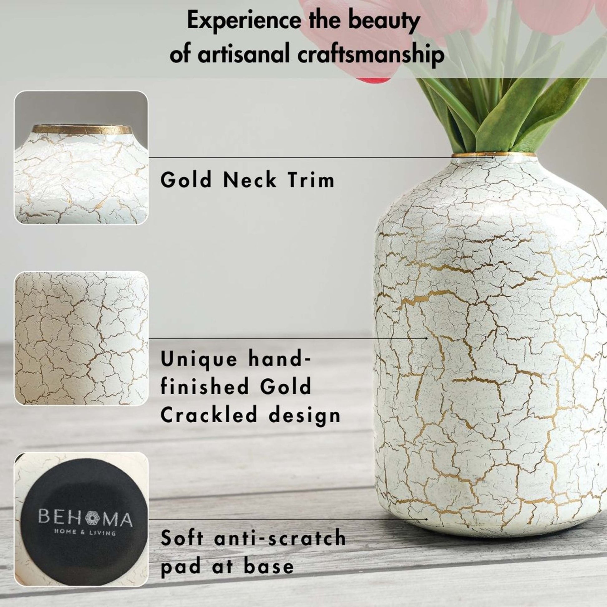 Metal Bottle Flower Vase - Behoma