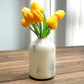 Metal Bud Bottle Flower Vase, Off - white Speckled, 6'' - Behoma