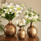 Metal Bud Vase, Antique Gold finish, Set of 3 - Behoma