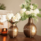 Metal Bud Vase Set, Antique Gold finish - Behoma