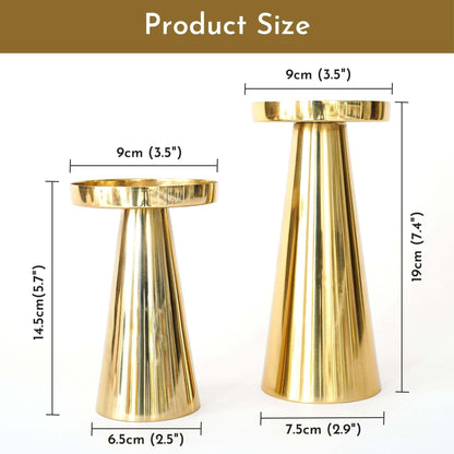 Metal Candle Holder Set of 2 - Gold - Behoma