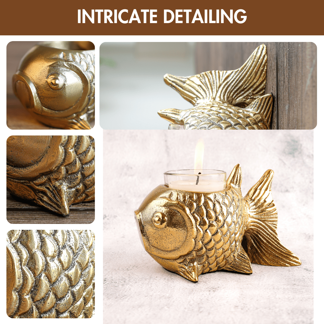 Metal Fish Candle Holder - Behoma