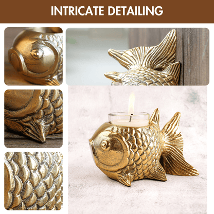 Metal Fish Candle Holder - Behoma