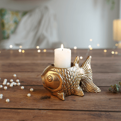 Metal Fish Candle Holder - Behoma