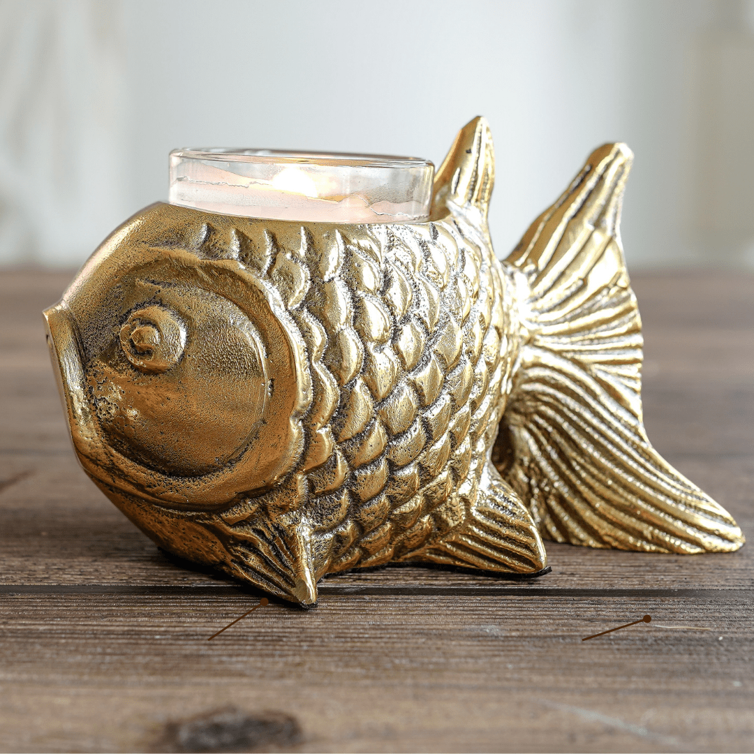Metal Fish Candle Holder - Behoma