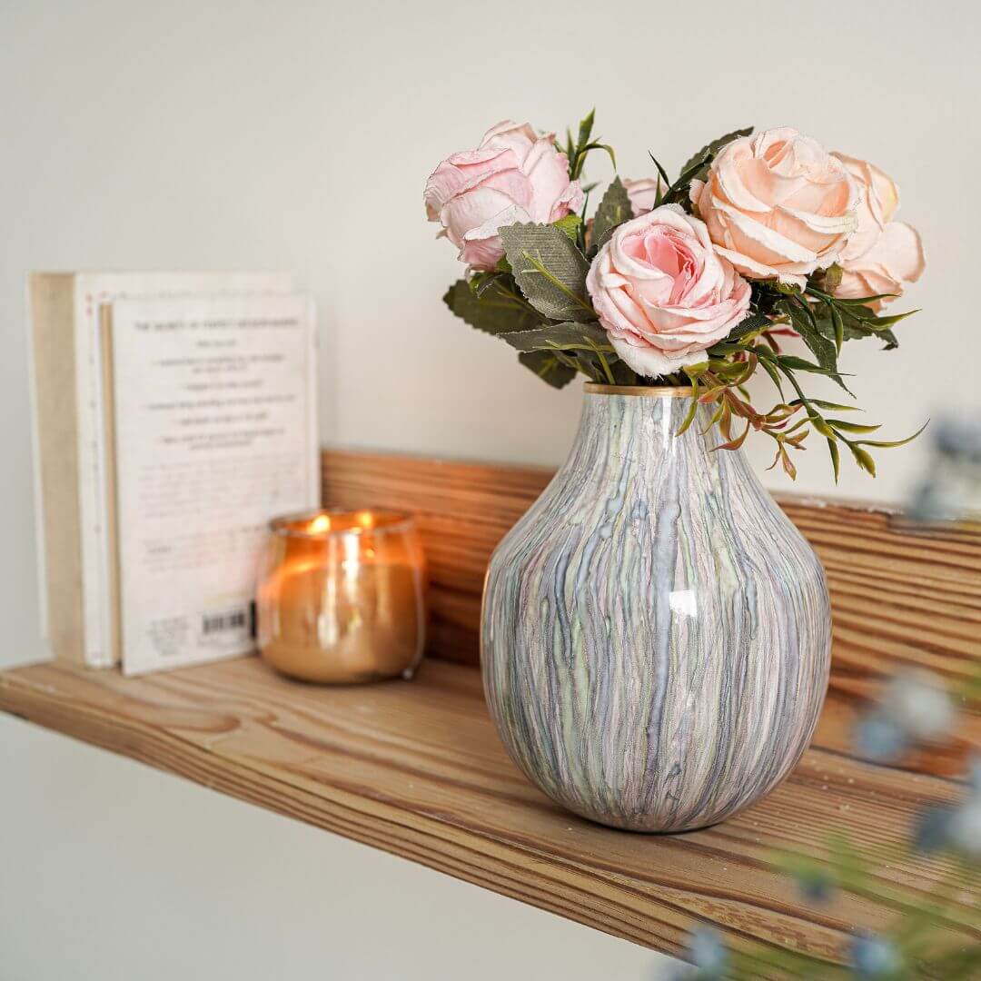 Metal Flower Vase Small | Multi Color - Behoma