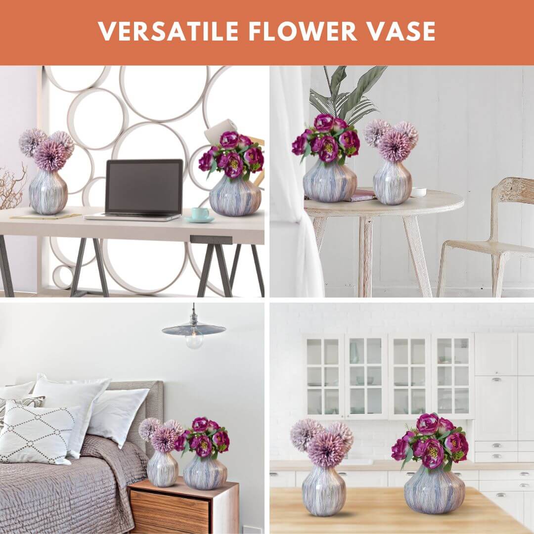 Metal Flower Vase, Multi Color - Set - Behoma