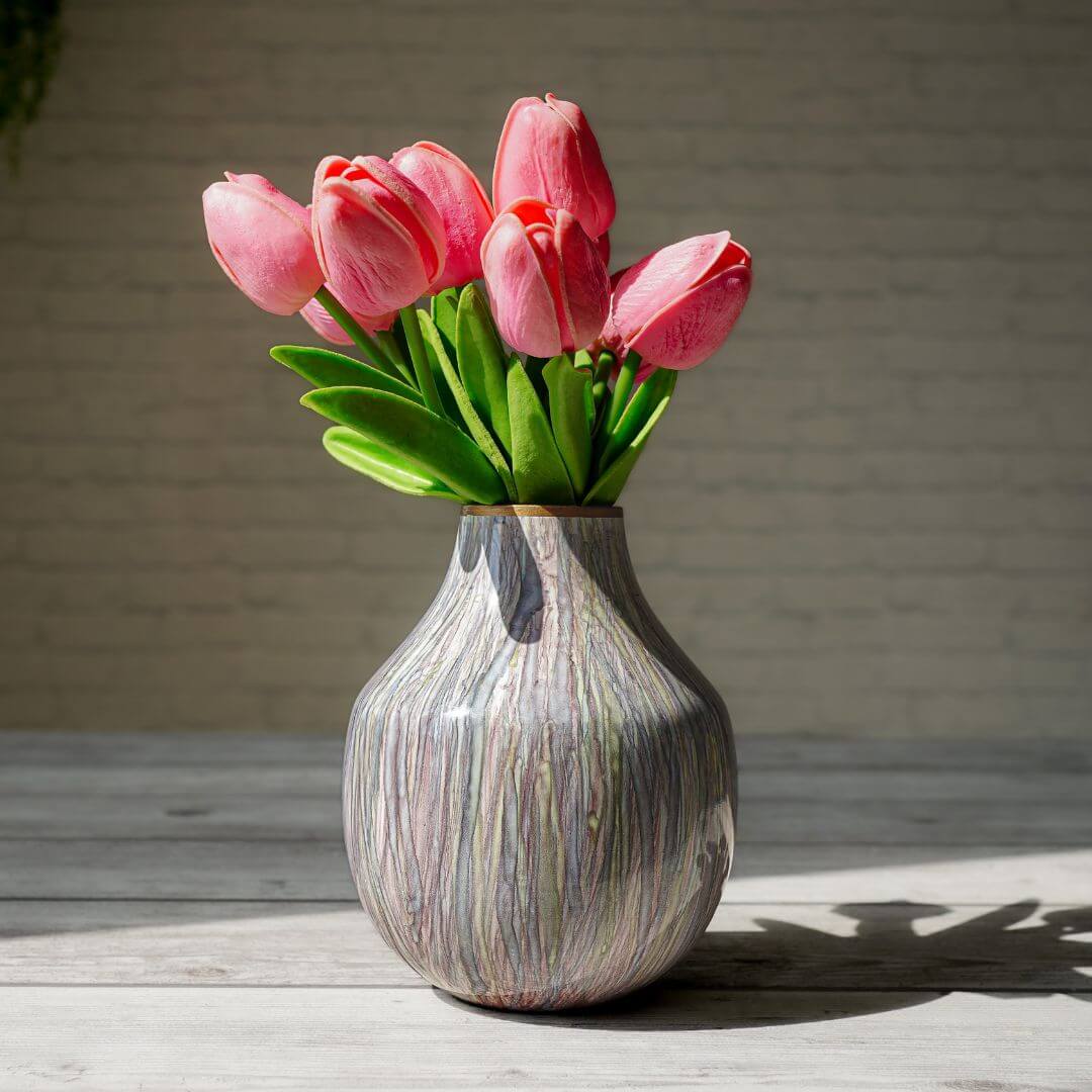 Metal Flower Vase Small | Multi Color - Behoma
