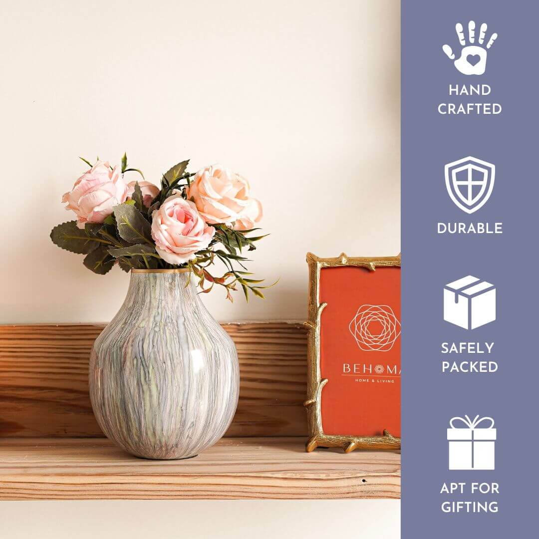 Metal Flower Vase Small | Multi Color - Behoma