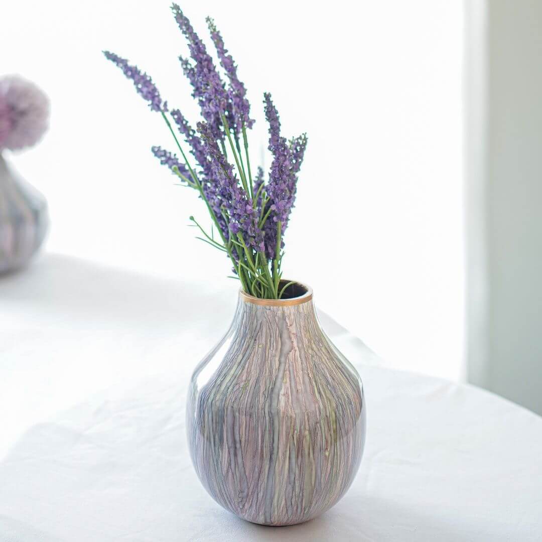 Metal Flower Vase Small | Multi Color - Behoma