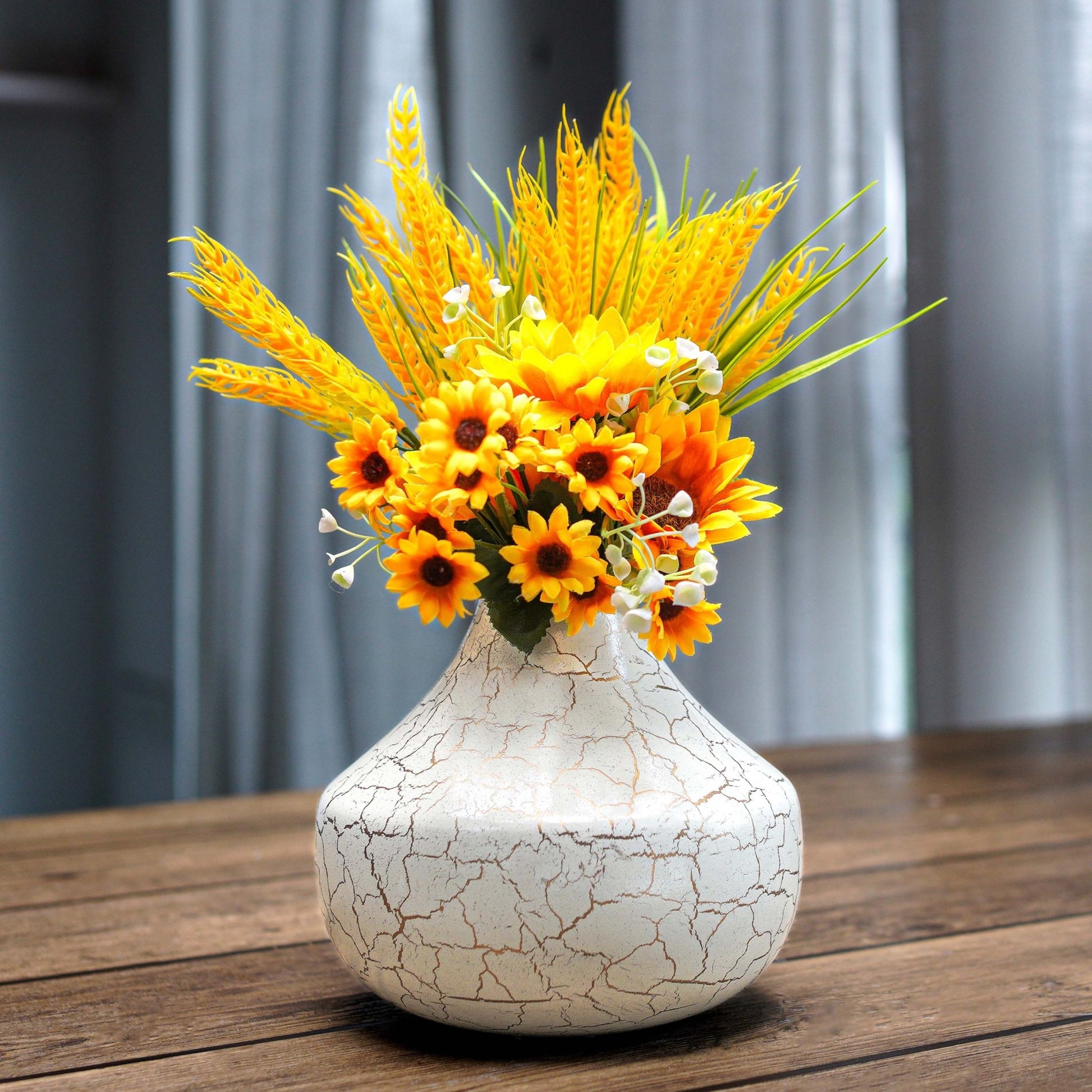 Metal Flower Vase Large | Off - White - Behoma