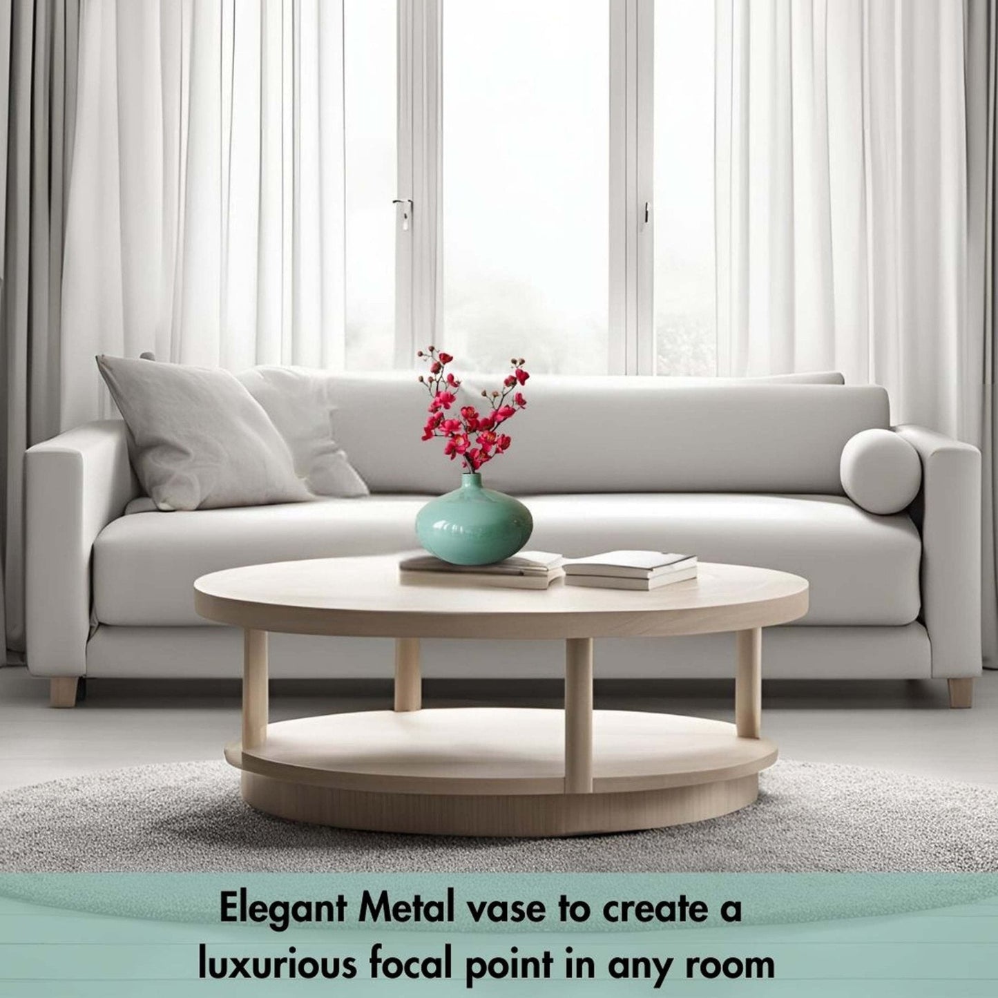 Metal Flower Vase | Sea Mist Green - Behoma