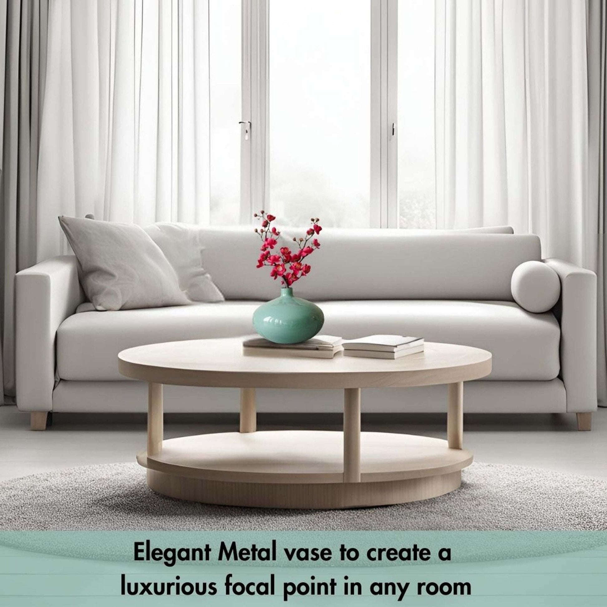 Metal Flower Vase | Sea Mist Green - Behoma
