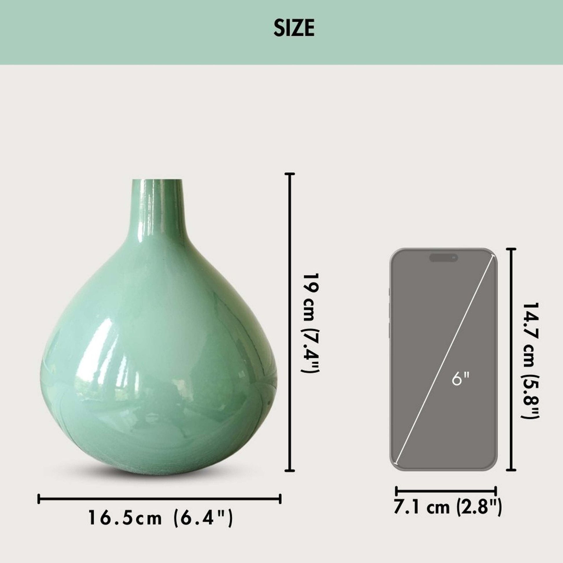 Metal Flower Vase | Sea Mist Green - Behoma