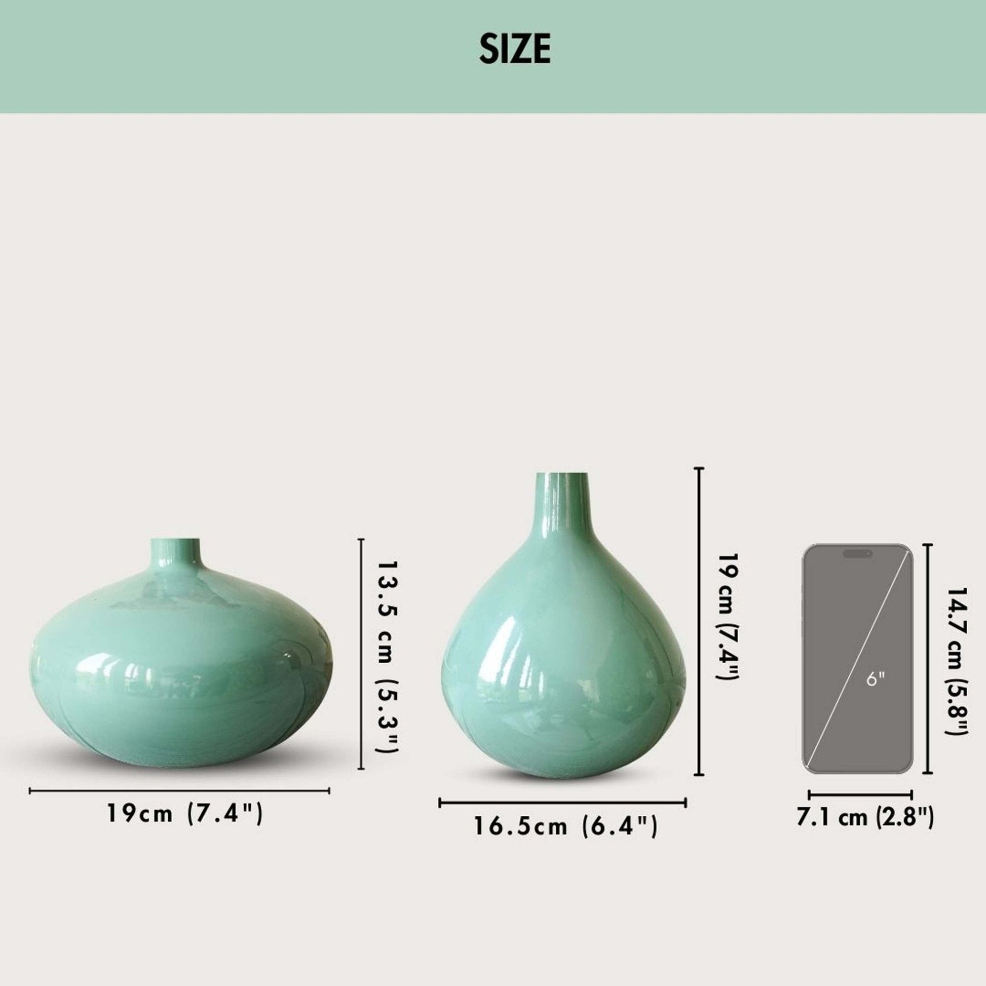 Metal Flower Vase | Sea Mist Green - Behoma