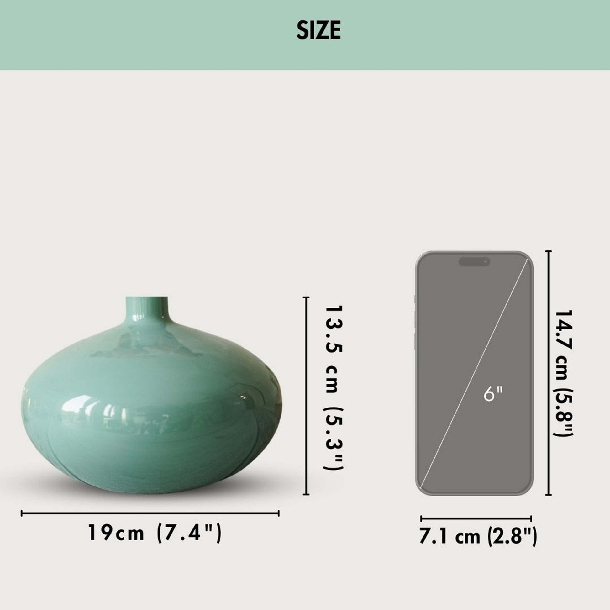 Metal Flower Vase | Sea Mist Green - Behoma