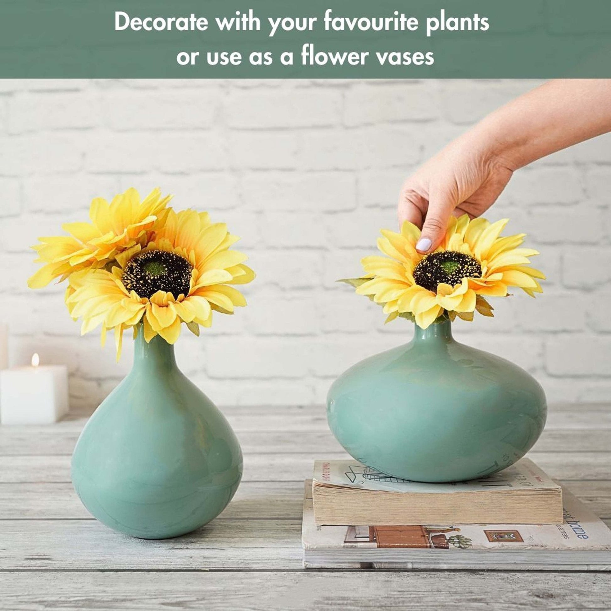 Metal Flower Vase | Sea Mist Green - Behoma