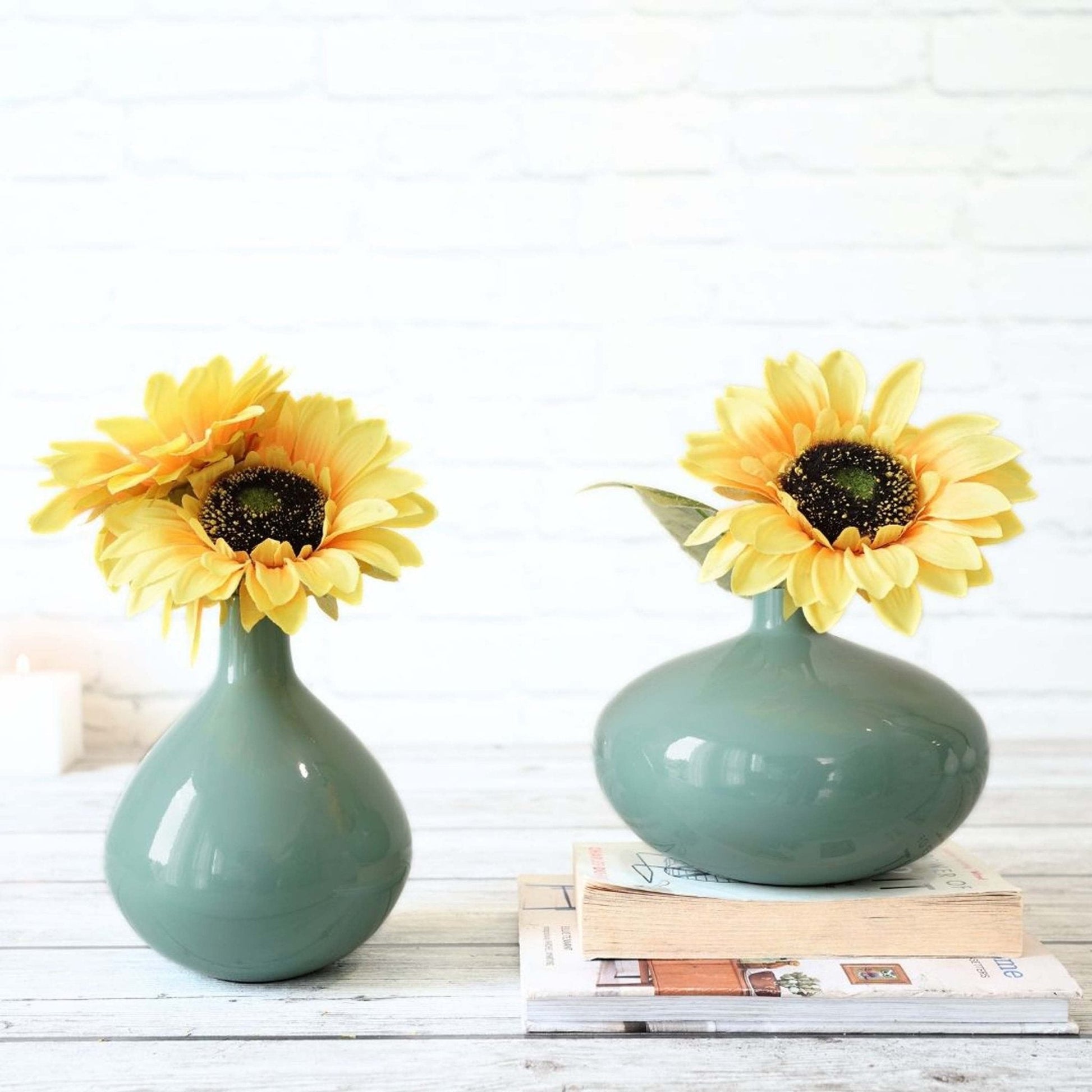 Metal Flower Vase | Sea Mist Green - Behoma