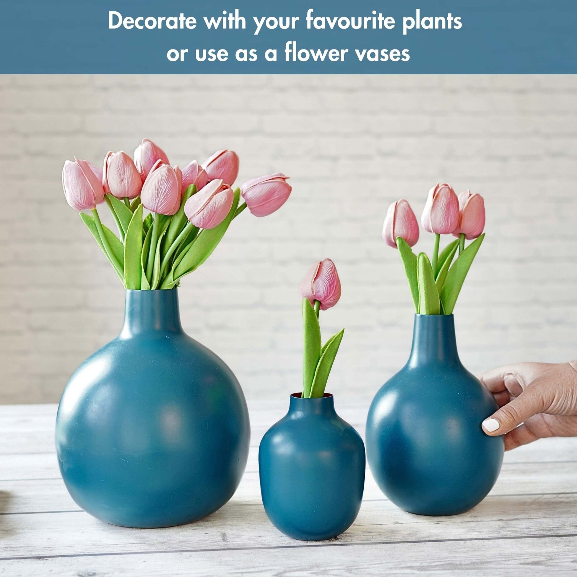 Metal Flower Vase Set of 3 | Behoma