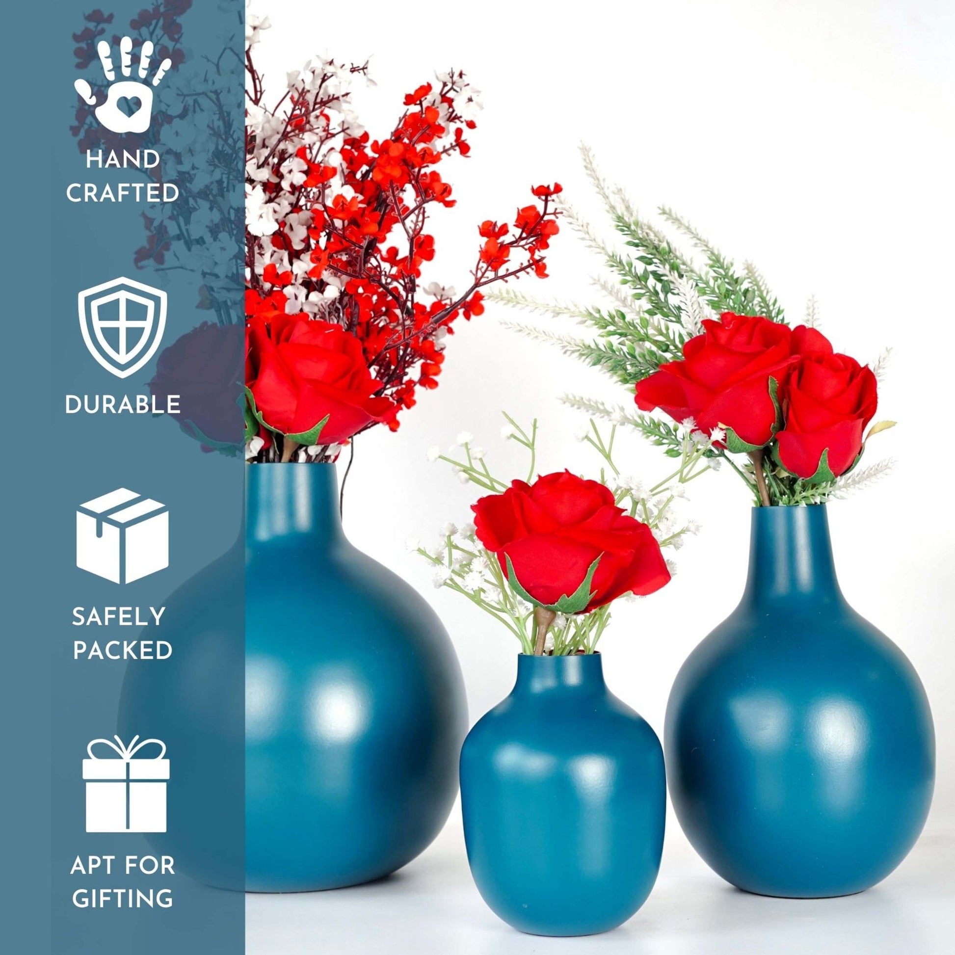 Metal Flower Vase Set of 3 | Behoma