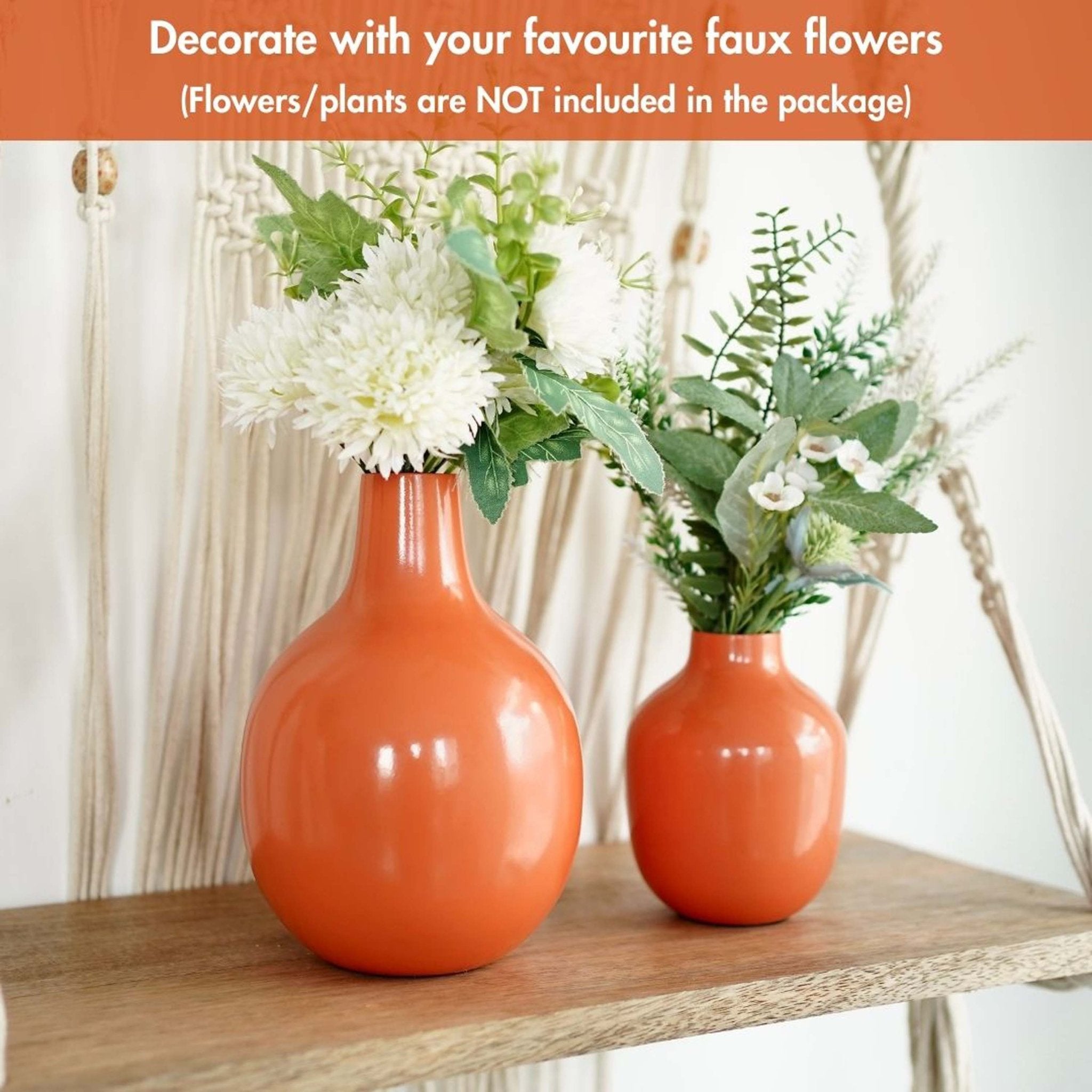 Metal Flower Vase Set of 2 | Behoma