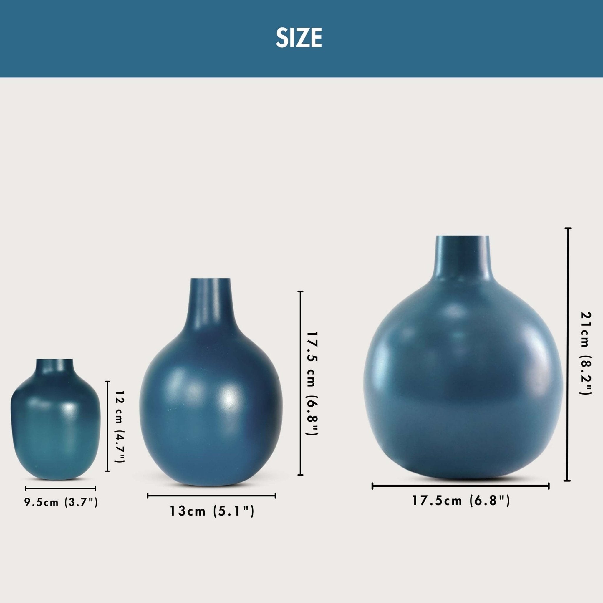 Metal Flower Vase Set of 3 | Behoma