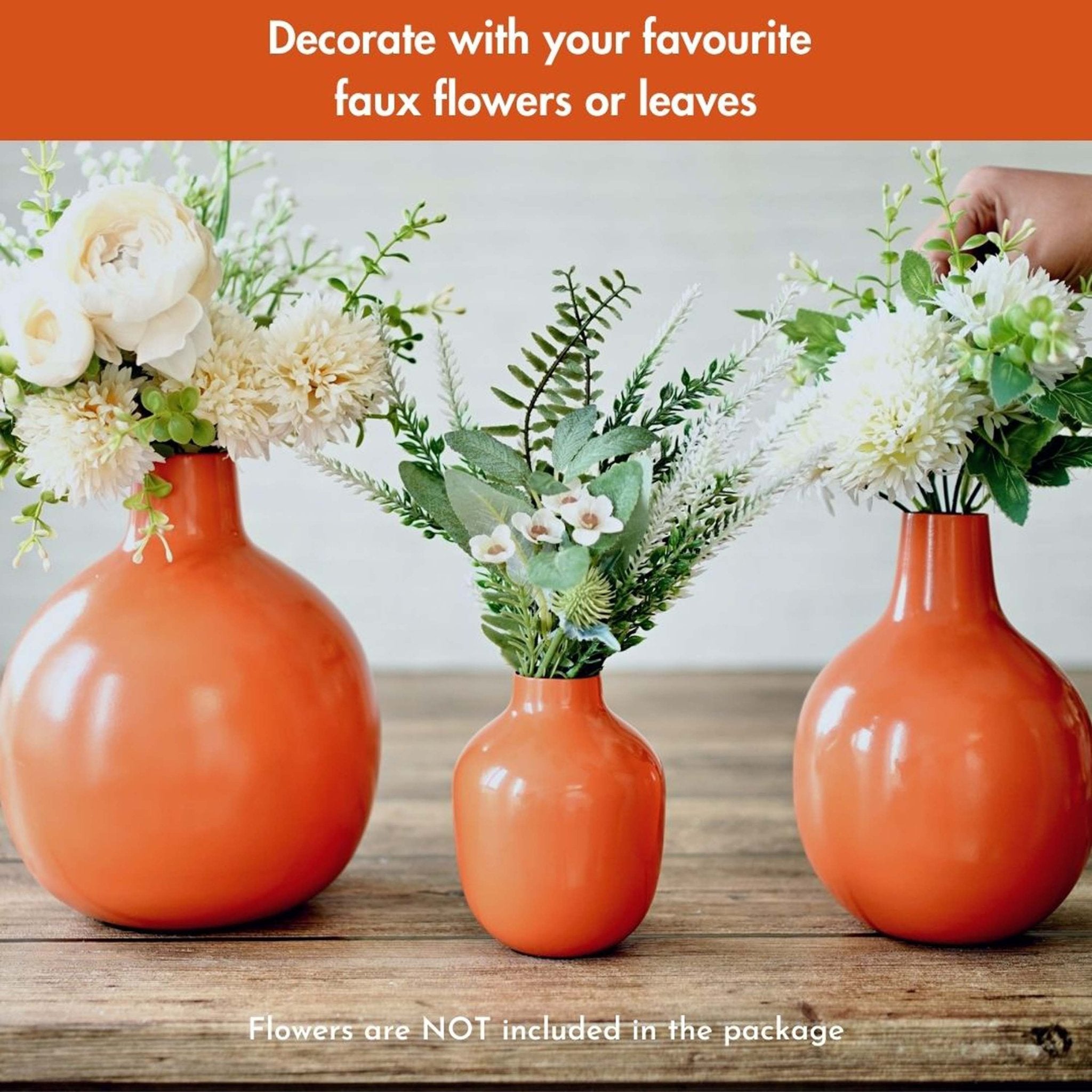 Metal Flower Vase, Set of 3 | Behoma