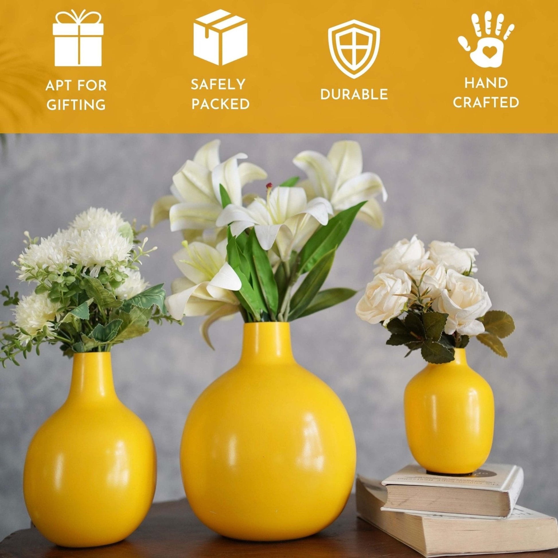 Metal Flower Vase set of 3 | Behoma