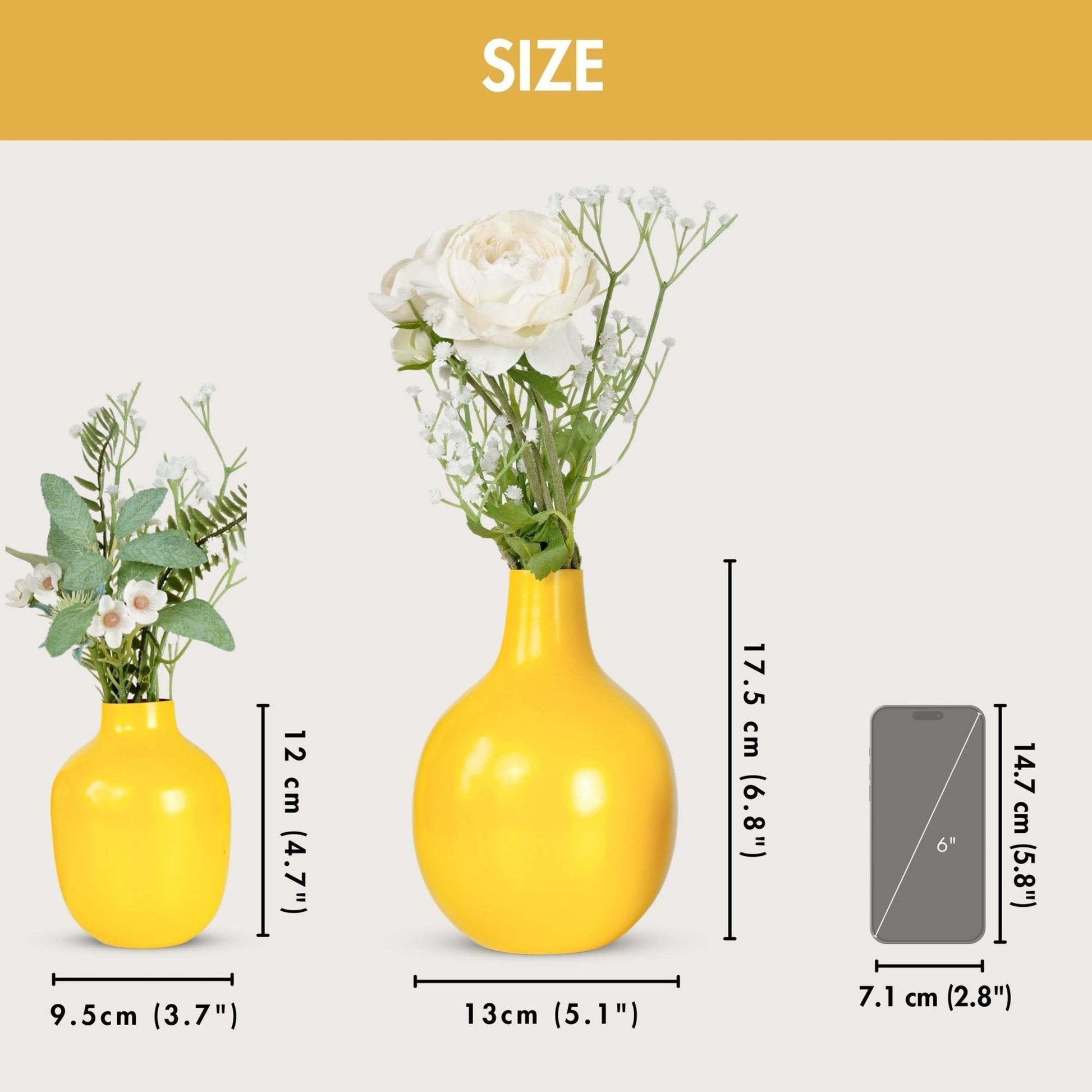 Metal Flower Vase set of 2 | Behoma