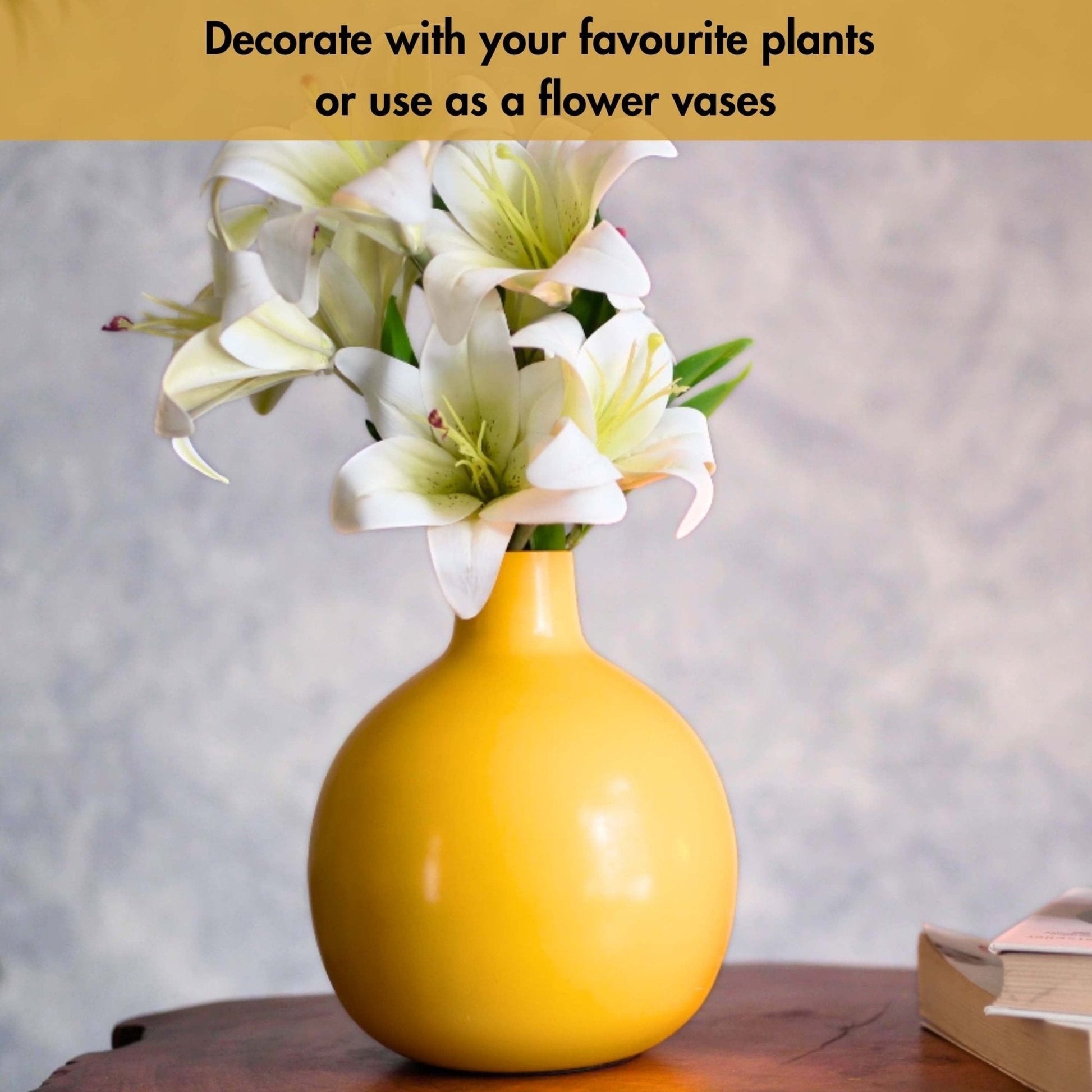 Metal Flower Vase | Yellow - Behoma