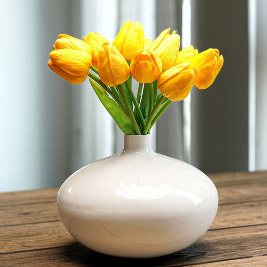 Metal Flower Vase | White - Behoma