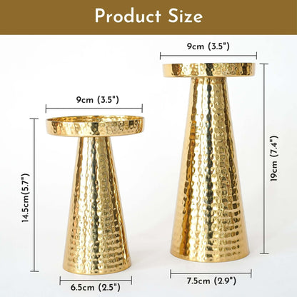 Hammered Candle Stand Gift Set
