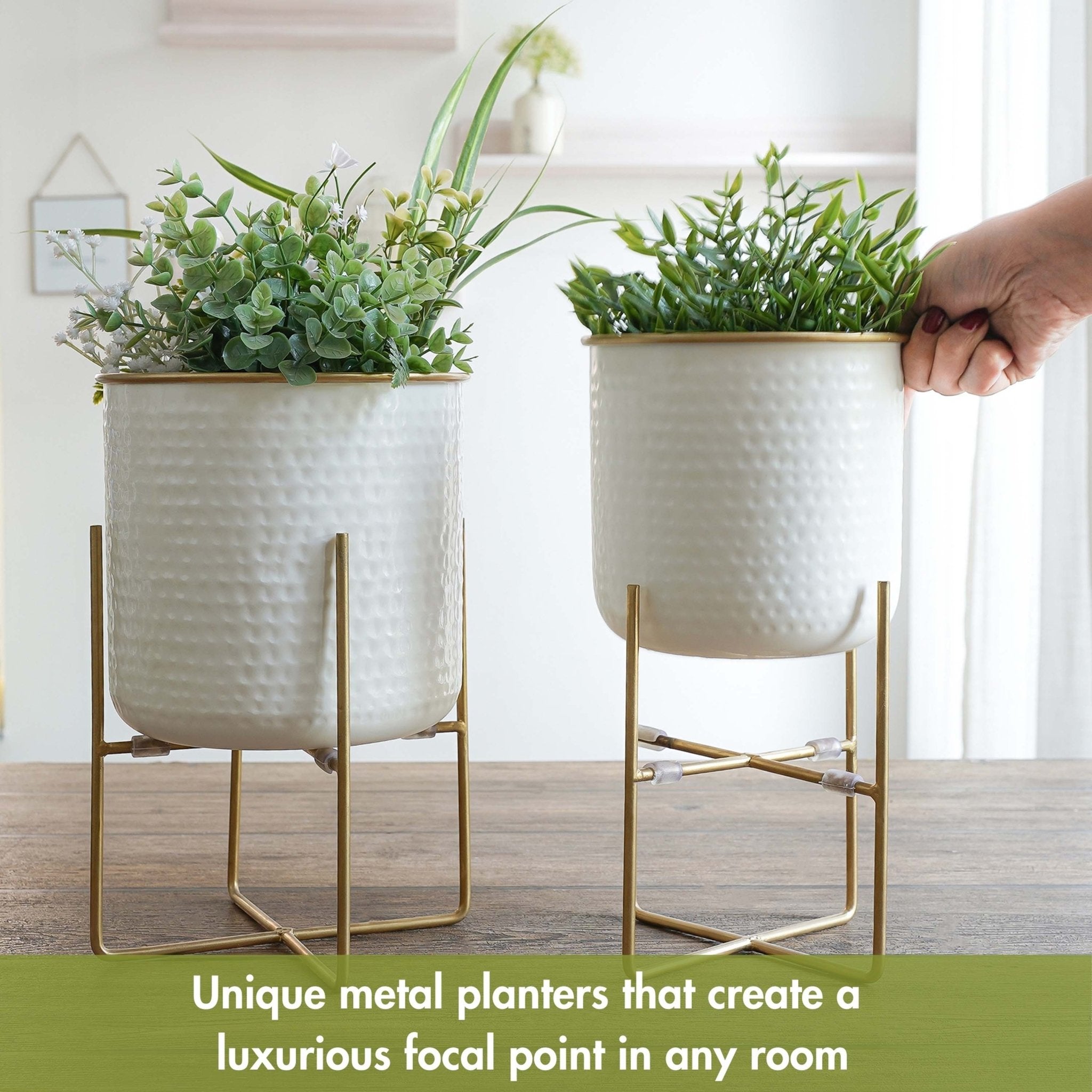 Hammered Planter Set