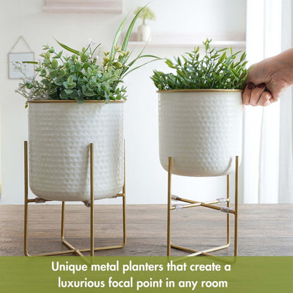 Hammered Planter Set
