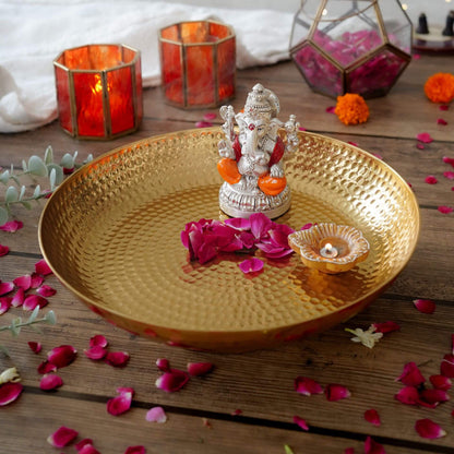 Metal Urli, Traditional urli bowl, Metal urli bowl, Floating flower urli, Decorative urli bowl