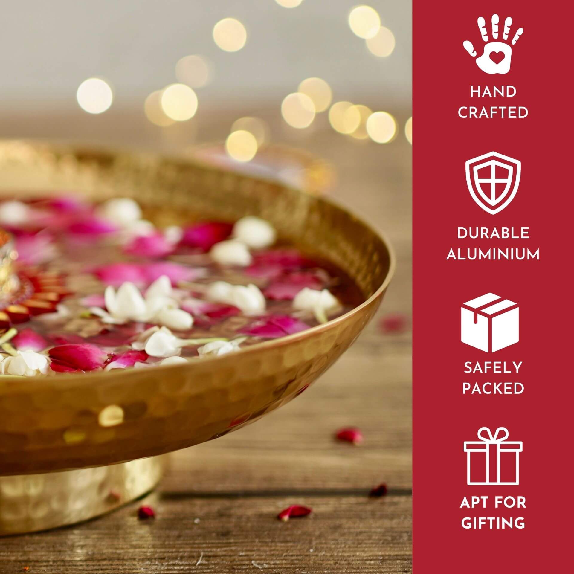 Metal Urli, Traditional urli bowl, Metal urli bowl, Floating flower urli, Decorative urli bowl