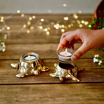 Metal Pair of Turtle Figure Ornament - Behoma