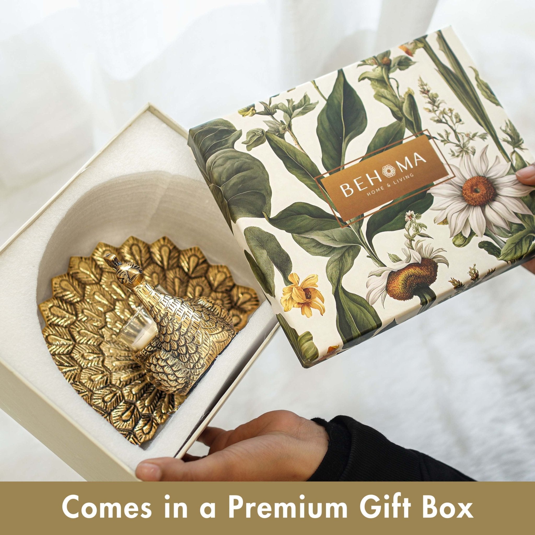 Metal Peacock Gift Hamper - Rakhi Gift Set