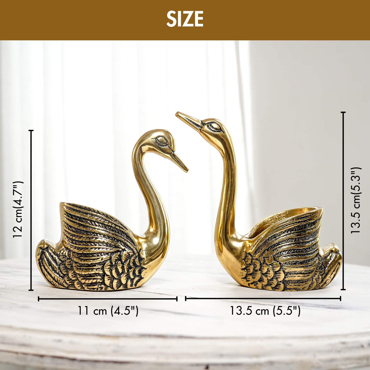 Metal Swan Pair, Birthday gift, Anniversary gift, Housewarming gift