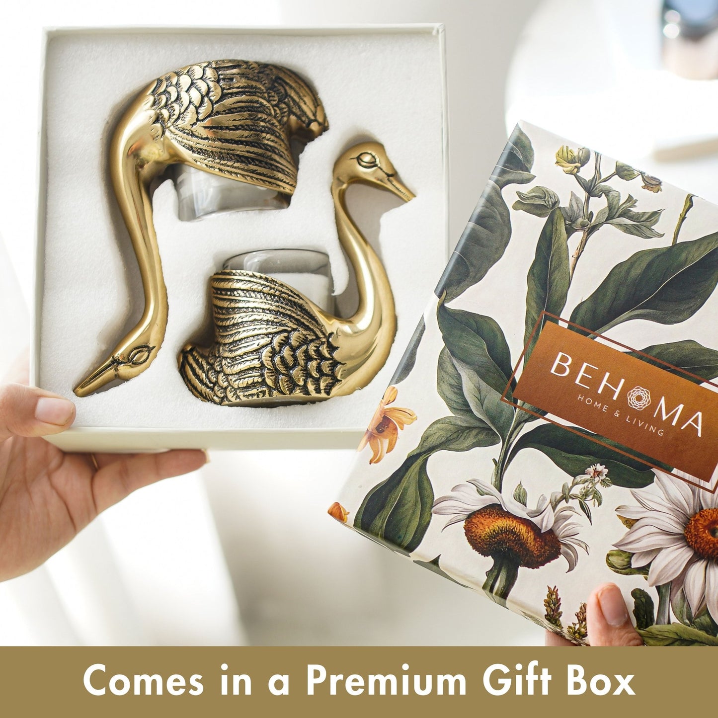 Metal Swan Gift Hamper - Behoma
