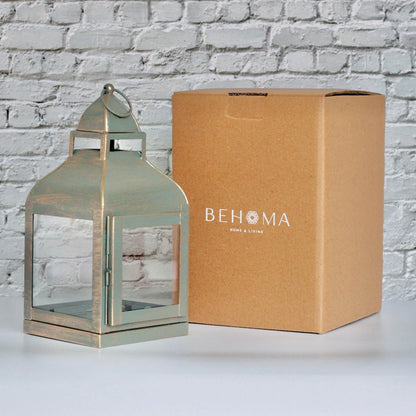 Miami Lantern, Rustic Dusk Green - 10.8''X 5.3'' - Behoma