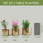 Mini Table - top Metal Plant Stand, Gold, Set - 4.1'' & 3.5'' - Behoma