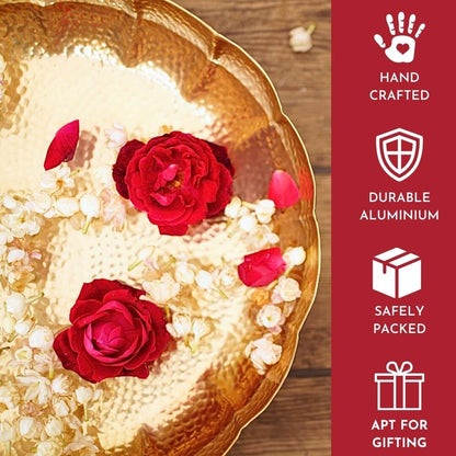 Metal Urli, Metal urli bowl, Traditional urli bowl, Floating flower urli