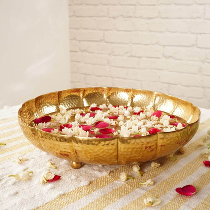 Metal Urli, Metal urli bowl, Traditional urli bowl, Floating flower urli
